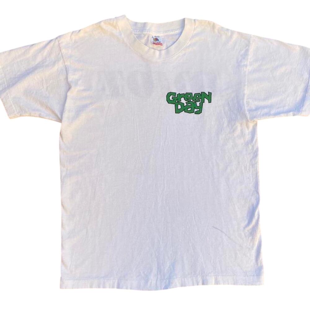 Vintage 90s Green Day “Idiot” Fan Club Shirt RARE Punk Rock Band Tee Large